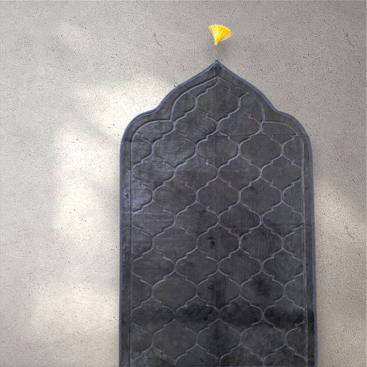 Grey Velvet Premium Prayer Mat