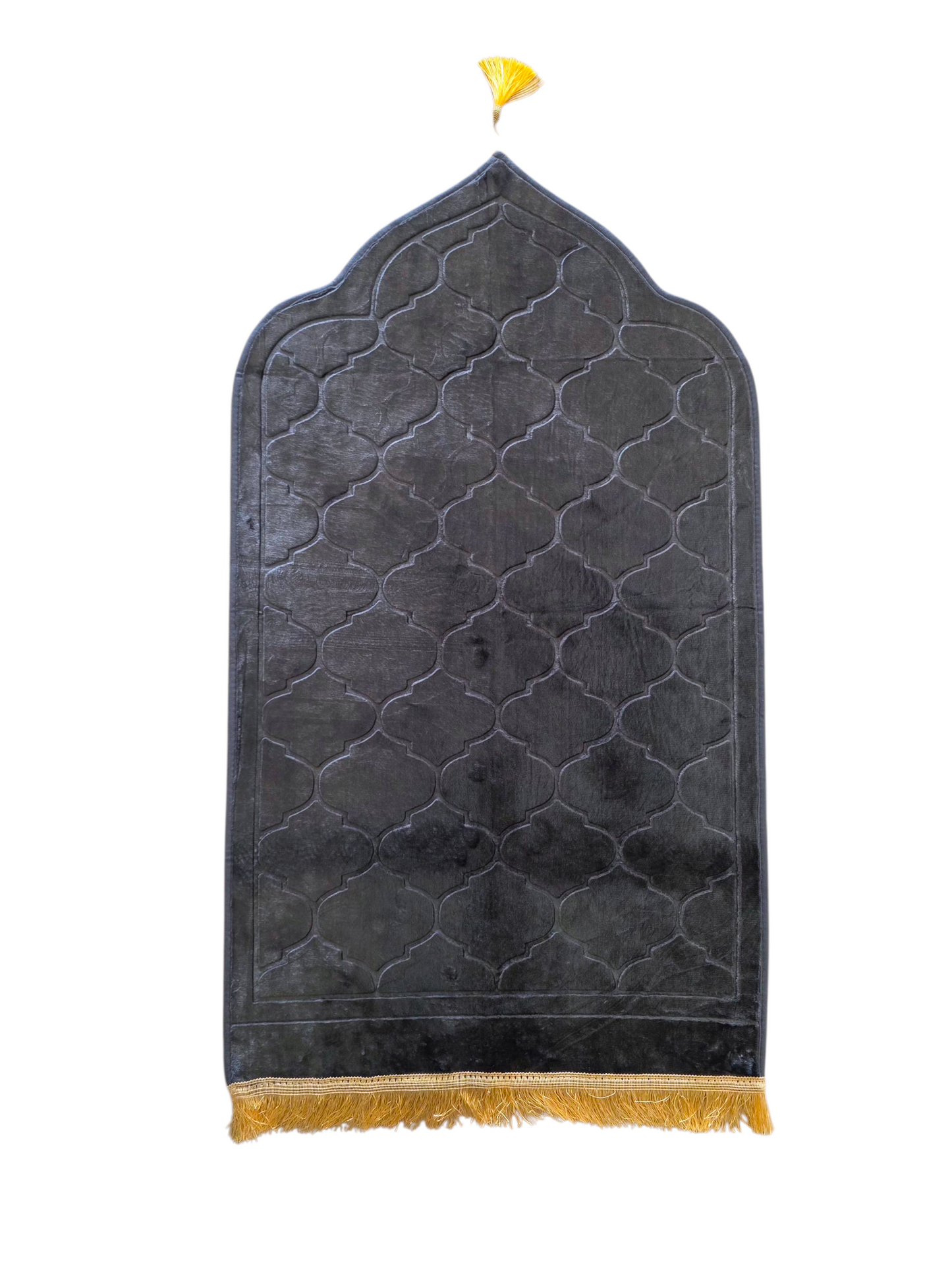Grey Velvet Personalized Prayer Mat