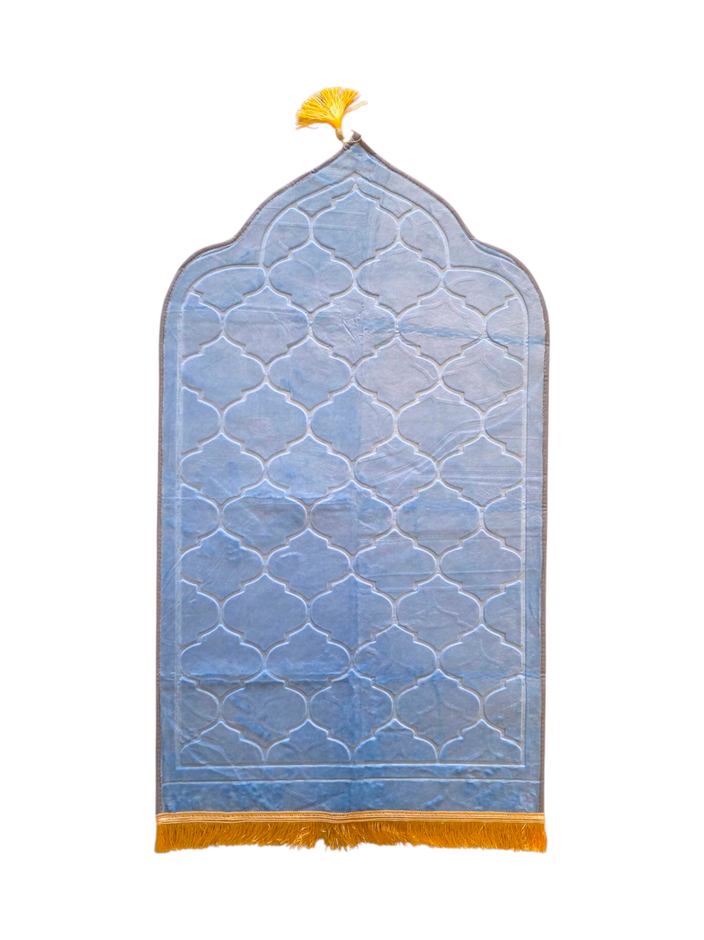 Light Blue Velvet Personalized Prayer Mat