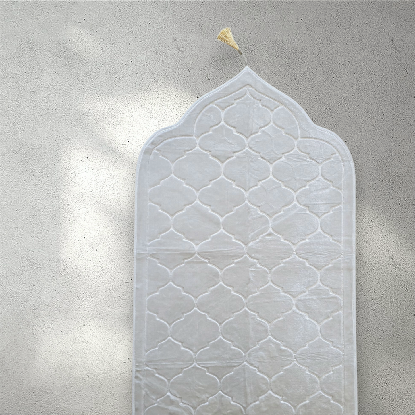 Beige Velvet Personalized Prayer Mat