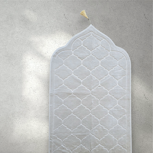 Beige Velvet Premium Prayer Mat