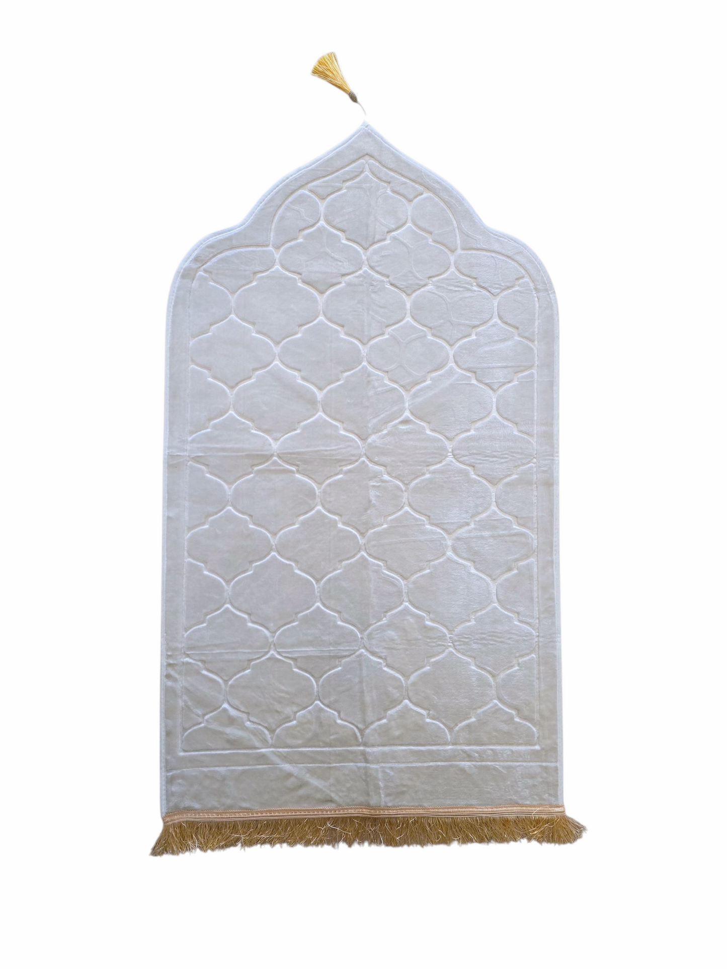 Beige Velvet Personalized Prayer Mat