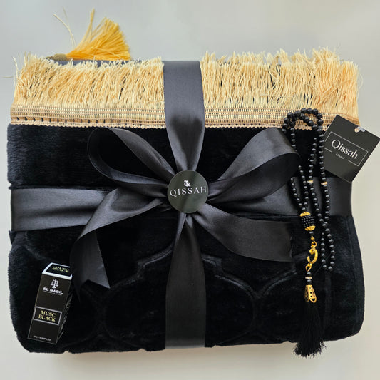 Black Velvet Premium Prayer Mat