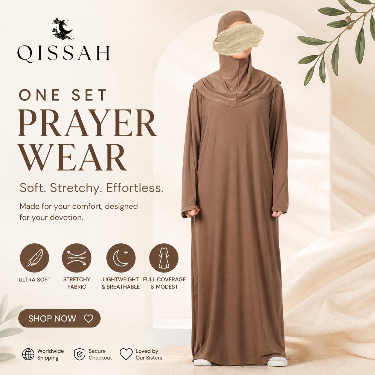 QISSAH Prayer wear one piece - Taupe