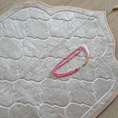 Light Pink Velvet Personalized Prayer Mat