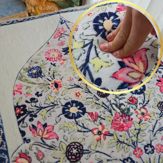 QISSAH Spring Flowers 3D Padded Premium Prayer Mat