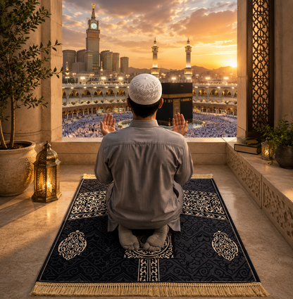 QISSAH Mecca 3D - Al Ka'abah Padded Premium Prayer Mat