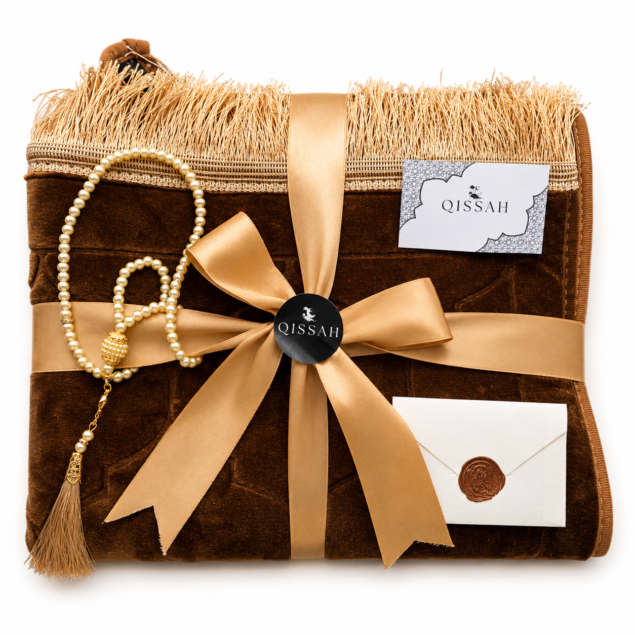 QISSAH Golden Velvet Personalized Prayer Mat